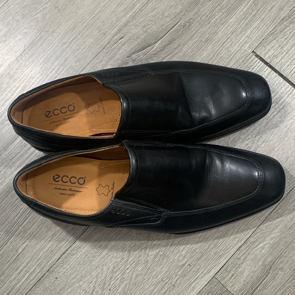 ECCO Men\'s Windsor Apron Toe Slip-On Black Leather Loafers size 45 = 11-11.5 main image 10
